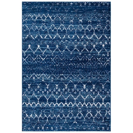 Safavieh 5 ft.-3 in. x 7 ft.-6 in. Tulum 200 Power Loomed Rectangle RugBlue & Ivory TUL249M-5